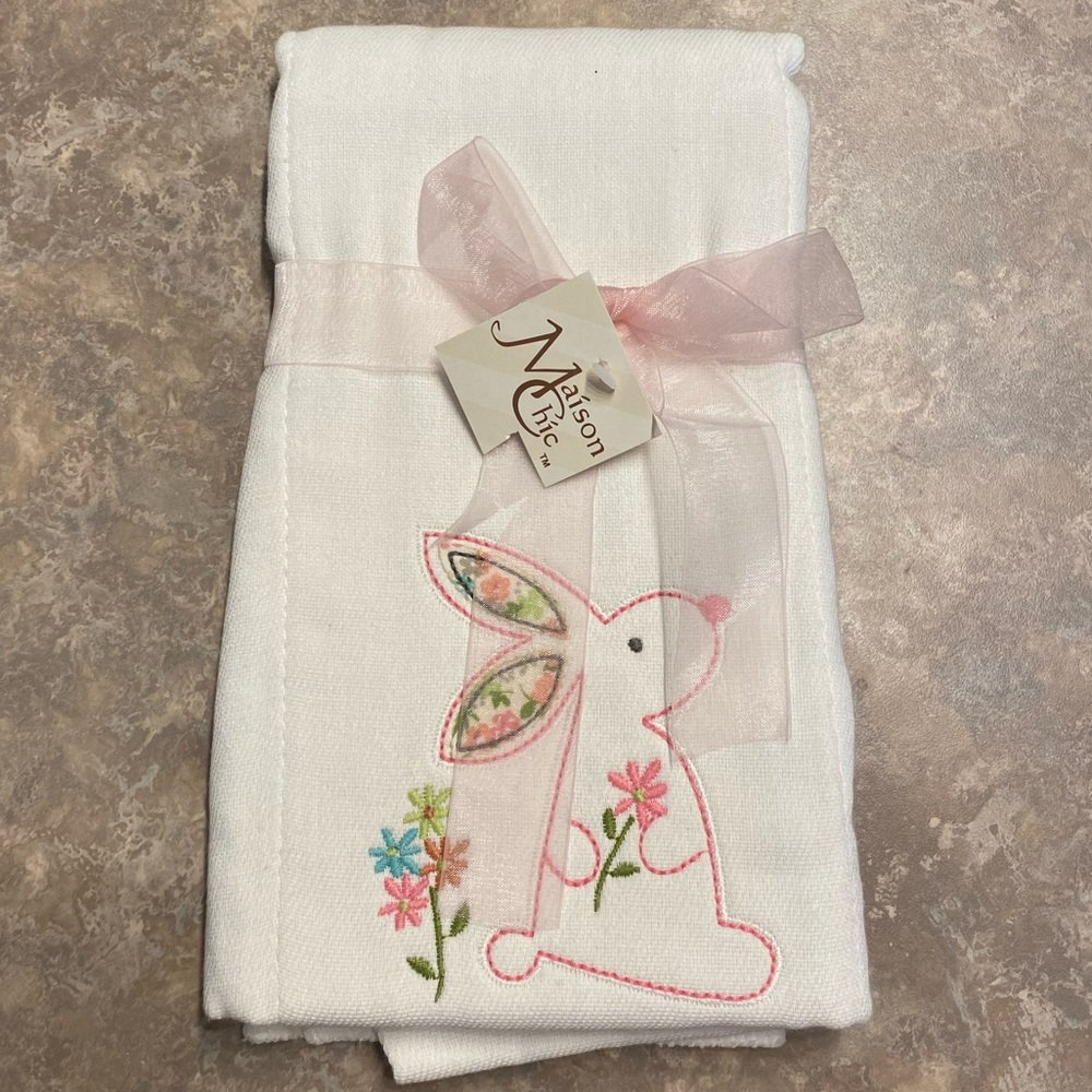 NWT Maison Chic Beth the Bunny Burp Cloth